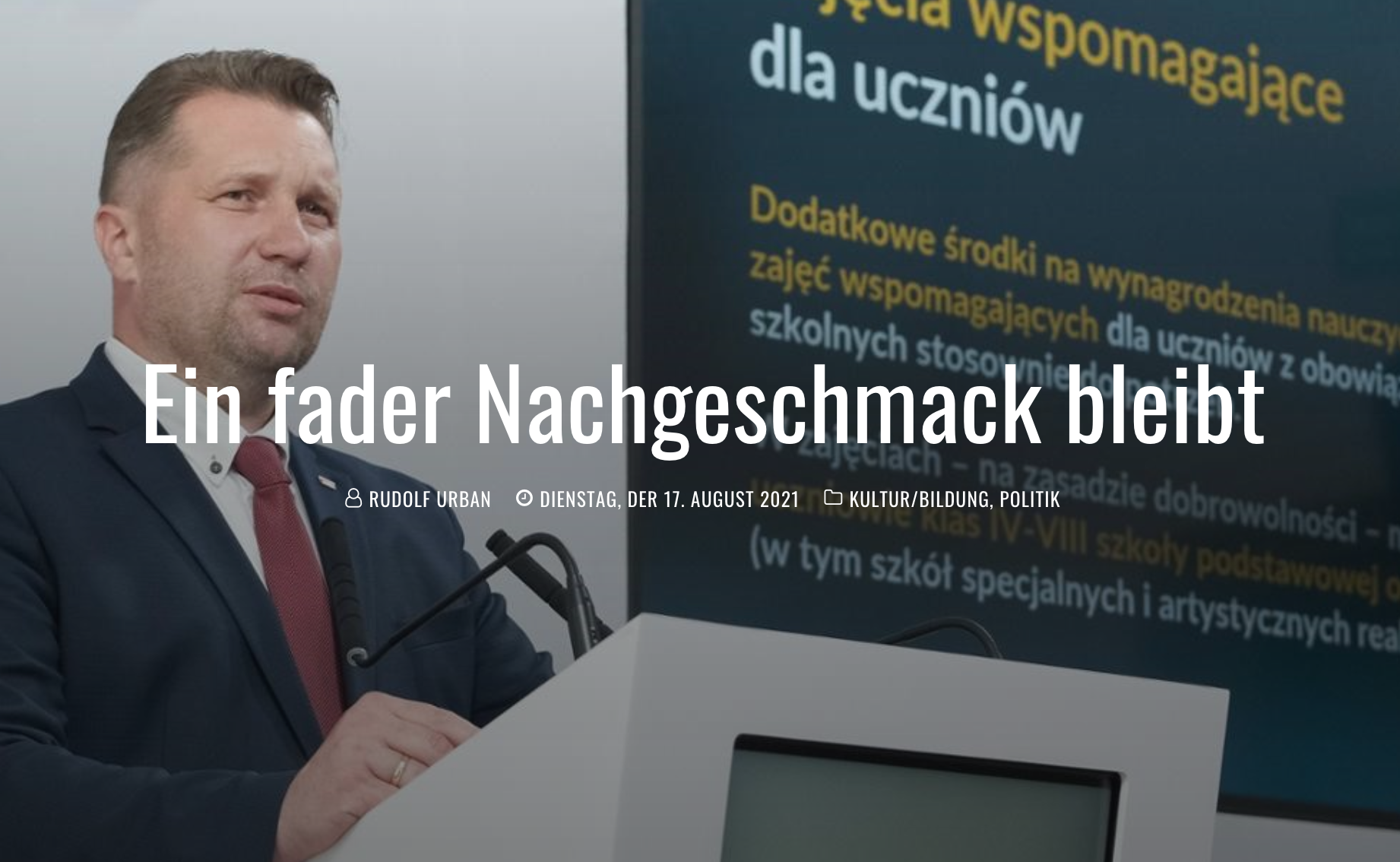 Ein fader Nachgeschmack bleibt Ein fader Nachgeschmack bleibt